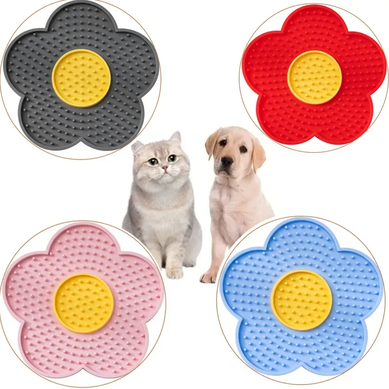 Pet Supplies Hours - Haustierbedarf Katzen-Leckmatte Sonnenblumenform Silikon-Hunde-Leckplatte Niedliche Haustier-Leckmatte
